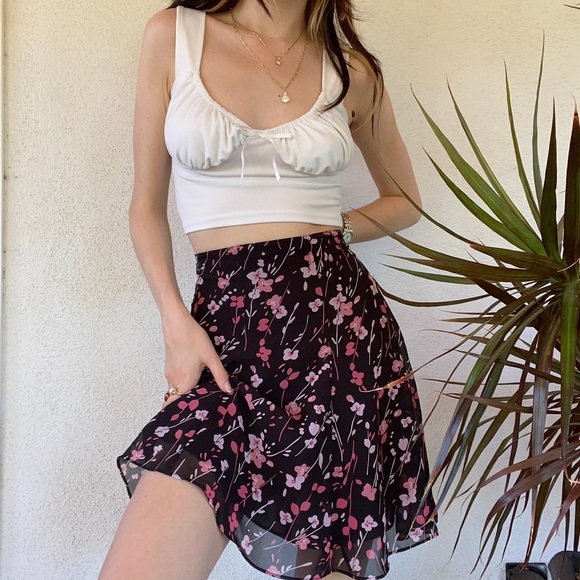 Floral Slip A-line skirt (crosslist on depop) - Picture 1 of 4